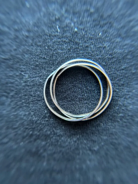 Sterling Silver Size 9 Triple Band Interlocked Fidget Rolling Ring - Picture 5 of 8